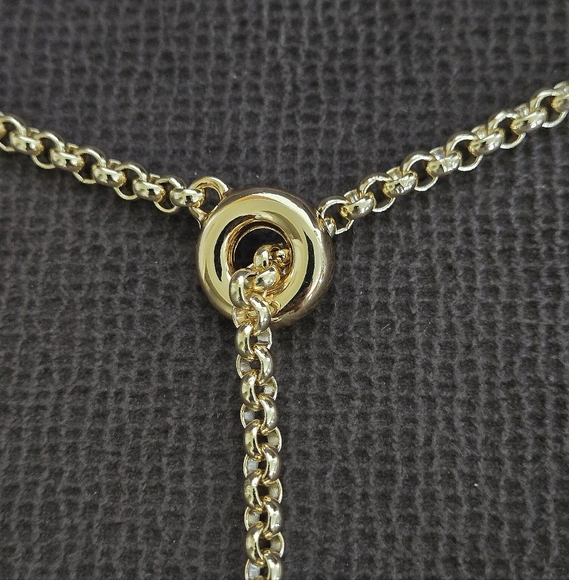 Happily😄 Grey🩶 Gold💛 Lariat Necklace - NWT - Picture 5 of 16